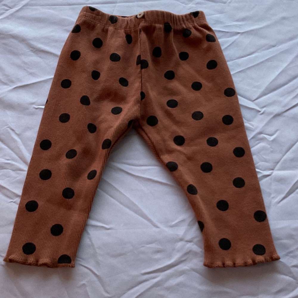 Zara Kids Leggings - Brown and Black Polka Dots